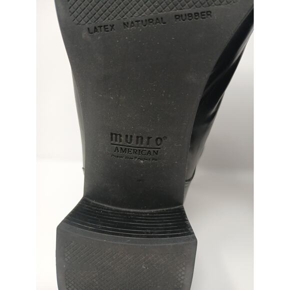 Munro Women Boots Size 11 Black Leather Ankle Booties Side Zip Comfort Shoes Y2k - Picture 12 of 13